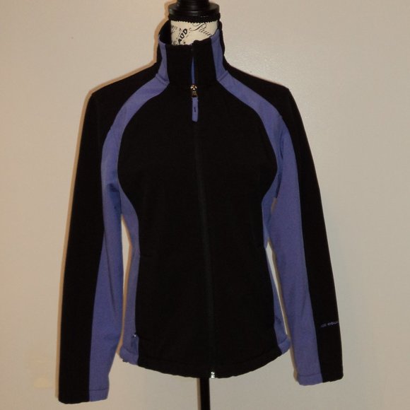 Free Country Women's Jacket Coat Fleece Lined Purple Black Zipper Collar Pockets - Picture 1 of 9
